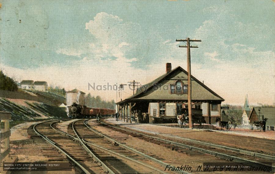 Postcard: Franklin, New Hampshire. Boston & Maine Railroad Station